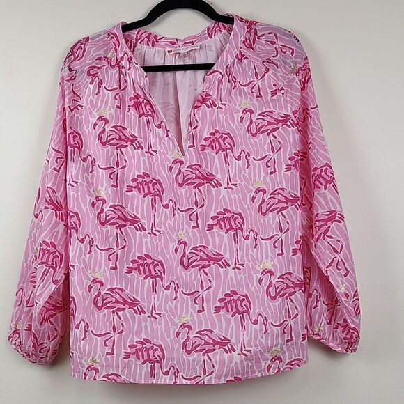 Jude Connelly Lilith Blouse Queen Flamingo Print Size M - Picture 11 of 12